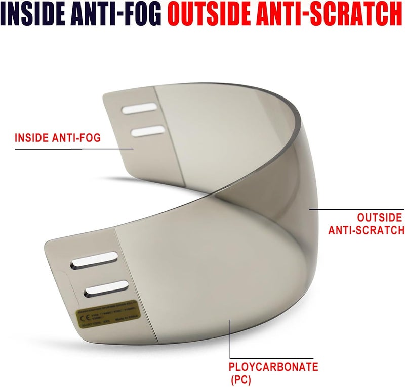 GY Hockey Visor Anti-Scratch/Anti-Fog Hockey Helmet Visor - Image 5